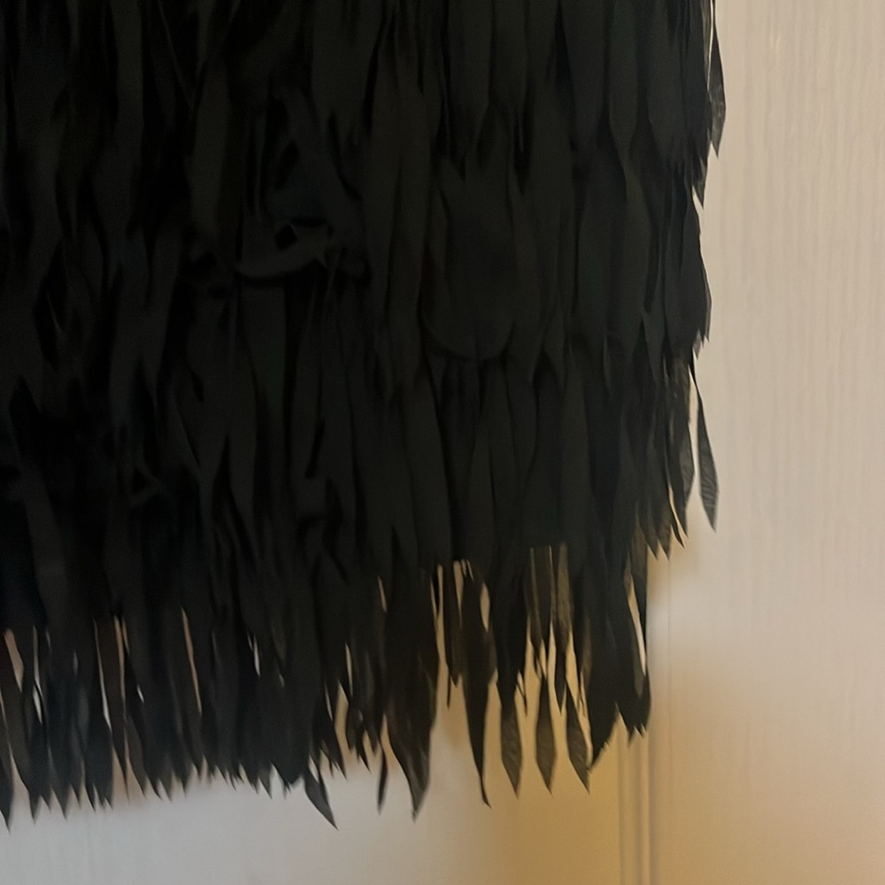 Lafayette 148 Sz 10 Elegant Black Fringe Skirt - Picture 2 of 5